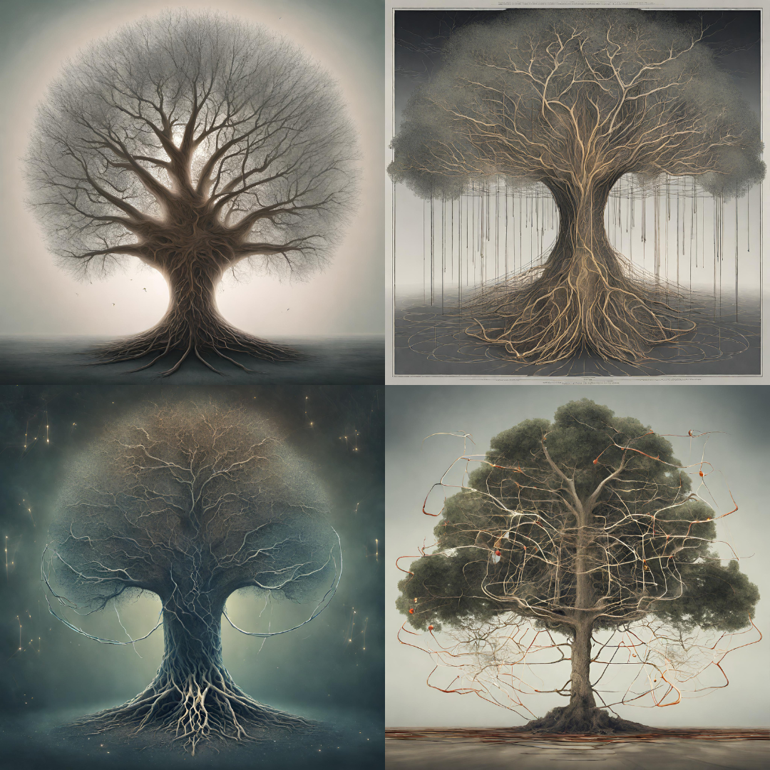 Some nice AI arts generated with Canva quantum-tree